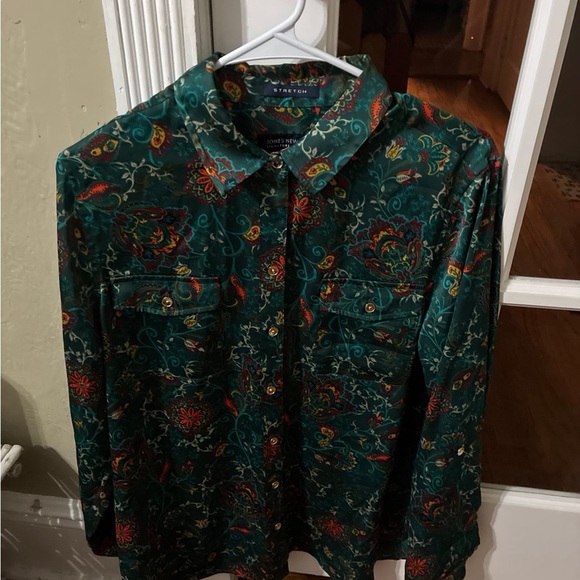 Jones New York Multicolor Floral Shirt Large - Picture 1 of 5